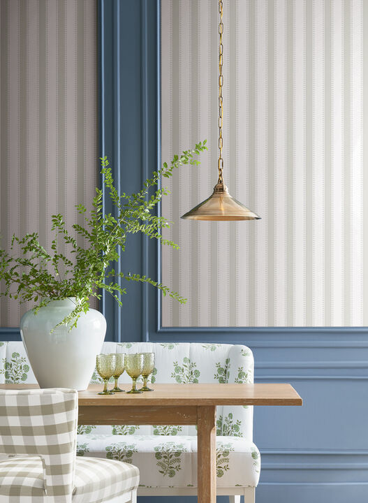 Tilford Light Grey Awning Stripe Wallpaper