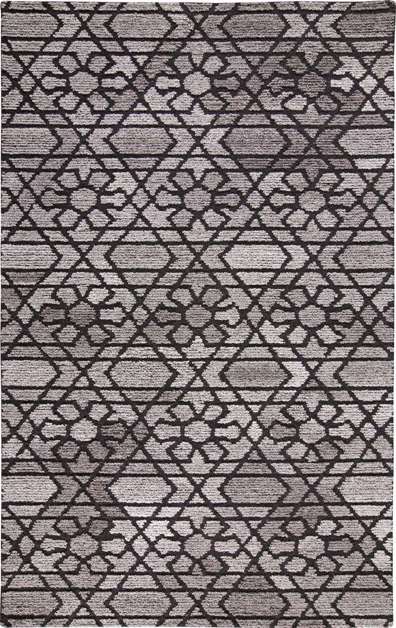 Asher 8766F Taupe/Black/Gray 5' x 8' Rug image number 1