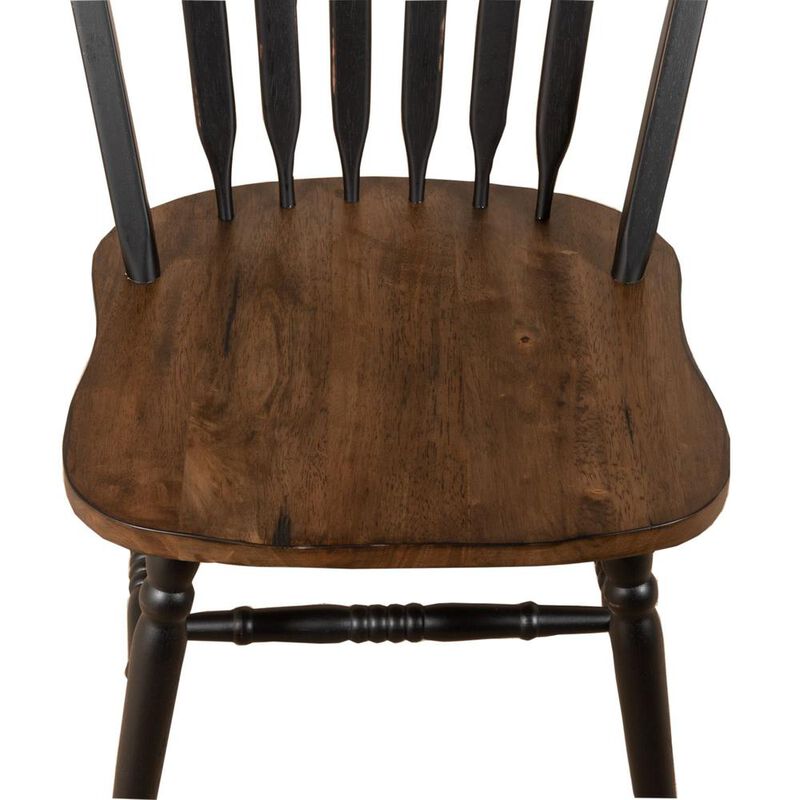Liberty Furniture Carolina Crossing Windsor Side Chair- White in White w/ Antique Honey Top image number 4