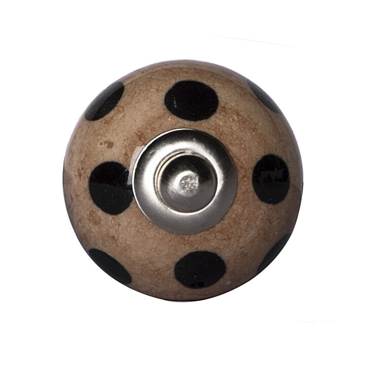 HomeRoots Set of Eight Brown And Black Ceramic And Metal Drawer Pull Knobs