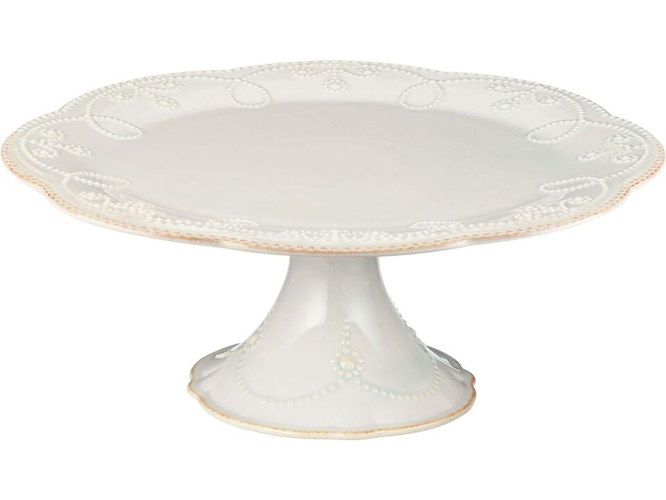Lenox French Perle Pedestal Cake Plate, Medium, White