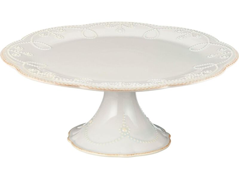 Lenox French Perle Pedestal Cake Plate, Medium, White image number 0