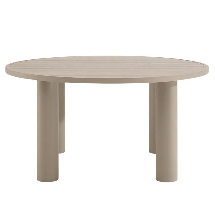 Aluminum Outdoor Dining Table with Round Top and Sturdy Base
