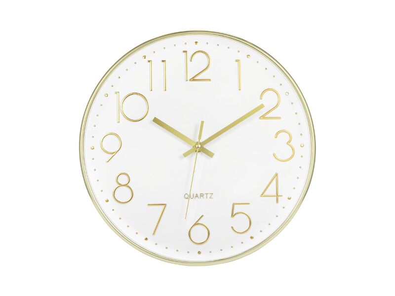 12 Inch Gold Wall Clock Silent Non-Ticking Battery Operated Round Modern for Living Room Bedroom Kitchen Office Decor image number 0