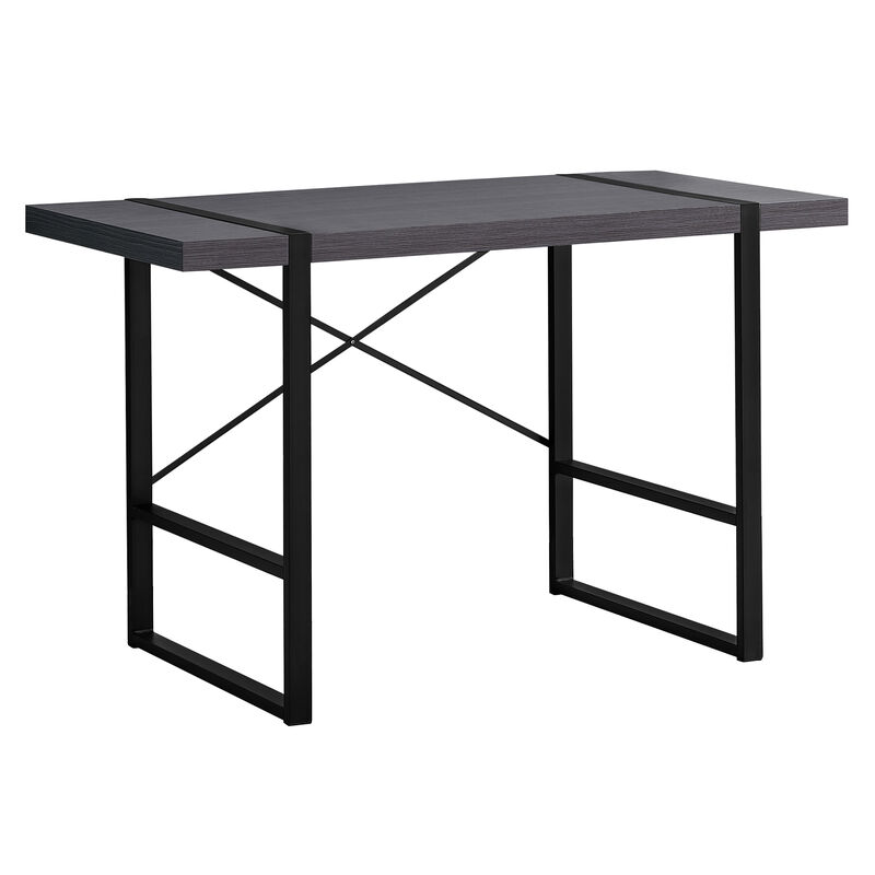 Monarch Specialties I 7312 Computer Desk, Home Office, Laptop, 48"L, Work, Metal, Laminate, Grey, Black, Contemporary, Modern
