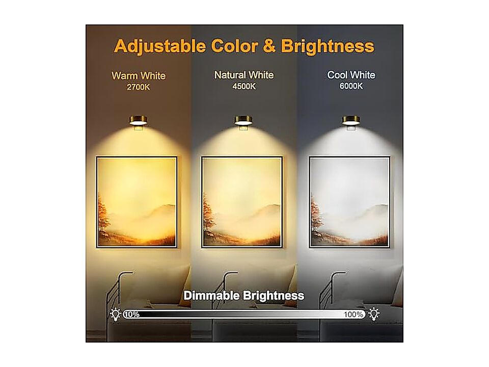 6 Pack Rechargeable Lights Battery Operated Sconces Wall Art Lighting Wireless