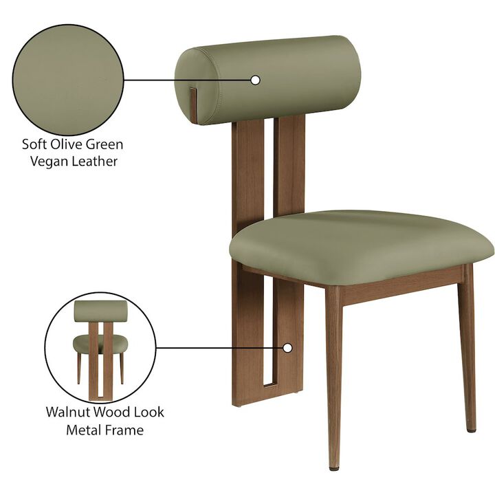 Meridian Furniture Dario Green Vegan Leather Dining Chair, Set of 2