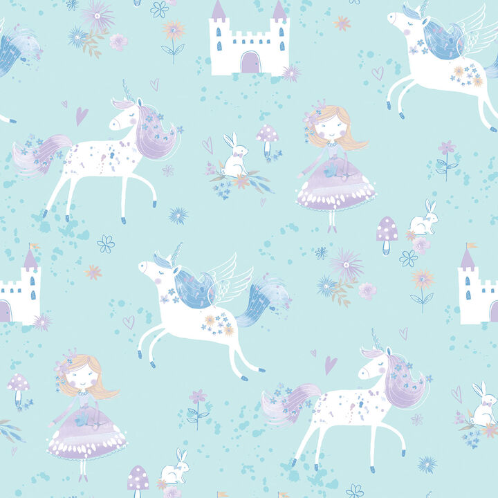 Just 4 Kids 2 Unicorns and Princesses Pink Wallpaper G56523