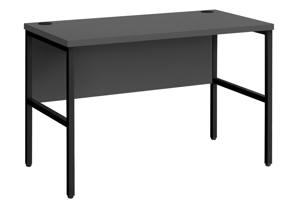 Monarch Specialties 7731, Work, Home Office, Grey Laminate, Metal Computer Desk 48" L Black Commercial Grade, 47.25" L x 23.5" W x 30" H