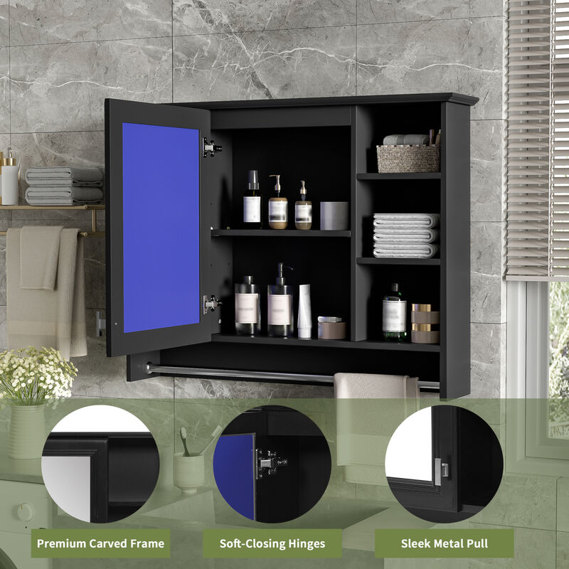 ELEMENT ACE 3-in-1 Wall Mounted Medicine Cabinet with Adjustable Shelf & Soft Close Door image number 8