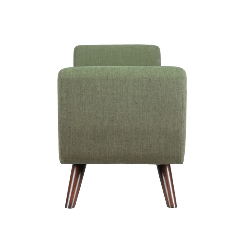 Rae Storage Bench Ottoman with Arms, Olive Green Woven Fabric, 60 Inch image number 3