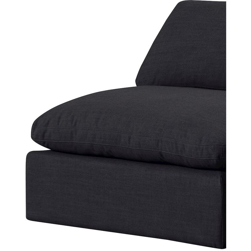 Meridian Furniture Comfy Black Linen Textured Fabric Modular Sofa