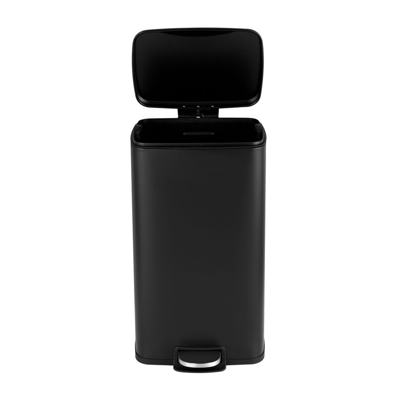 8 Gallon Stylish Rectangular Shape Matt Black Trash Can