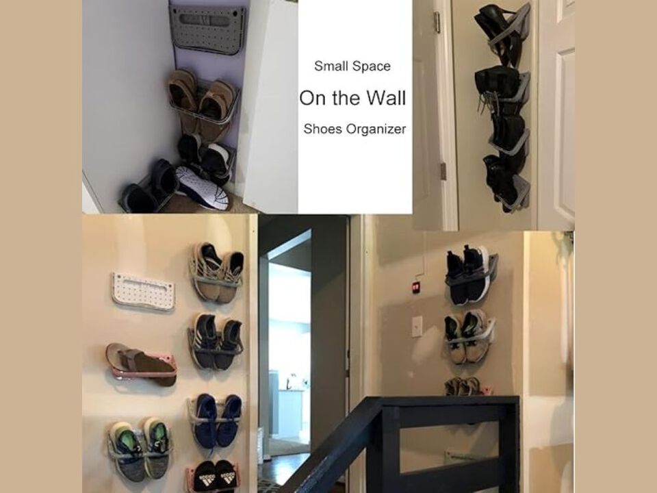 Shoe Organizer 4 Pack Hanging Plastic Rack Wall Mount Creative