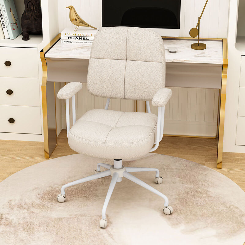 Mid-Back Leathaire Task Chair with Cushion &ndash; Ideal for Home or Study