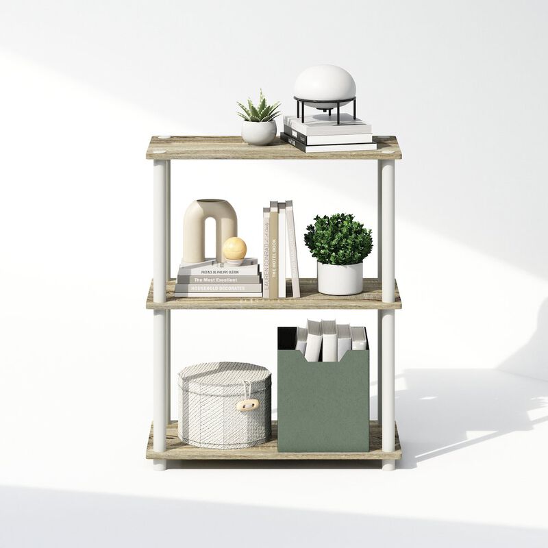 Turn-N-Tube 3-Tier Multipurpose Compact Display Rack, Shelving Unit, Bookcase