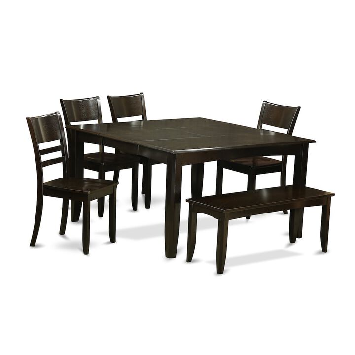 6 Pc Kitchen Table with bench-Table with Leaf and 4 Kitchen chair Plus Bench.