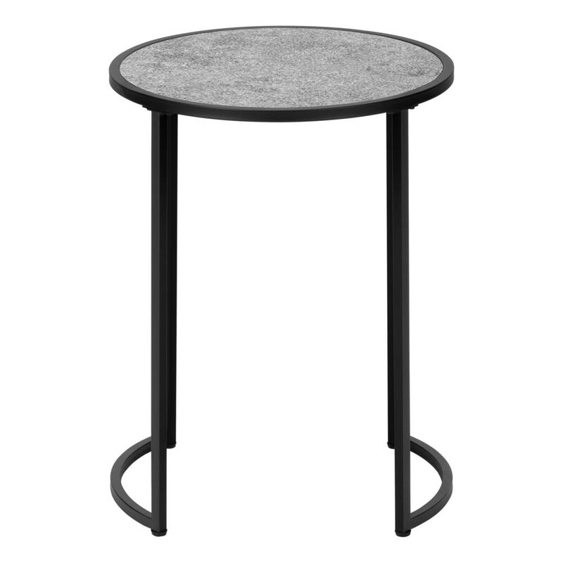 Accent Table, Side, Round, End, Nightstand, Lamp, Living Room, Bedroom, Grey