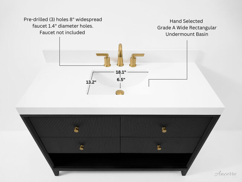 Momo 48 in. Dark Oak Bath Vanity Set with White Quartz Vanity Top and White Undermount Basin