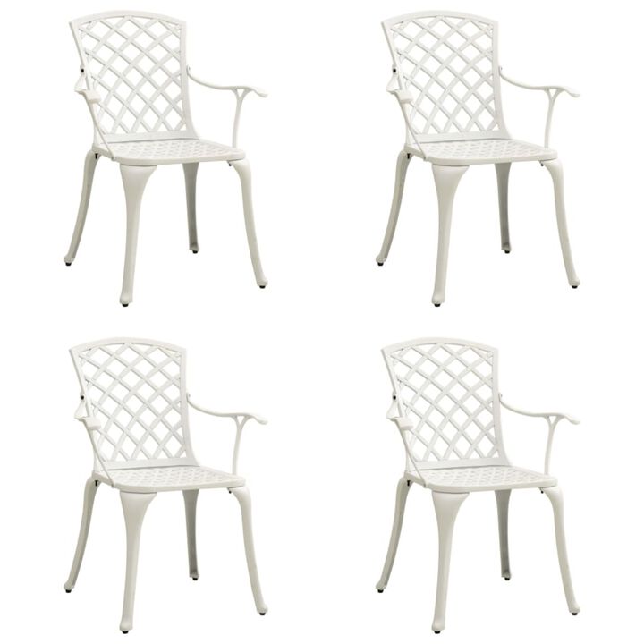 vidaXL Garden Chairs 4 pcs Cast Aluminum White