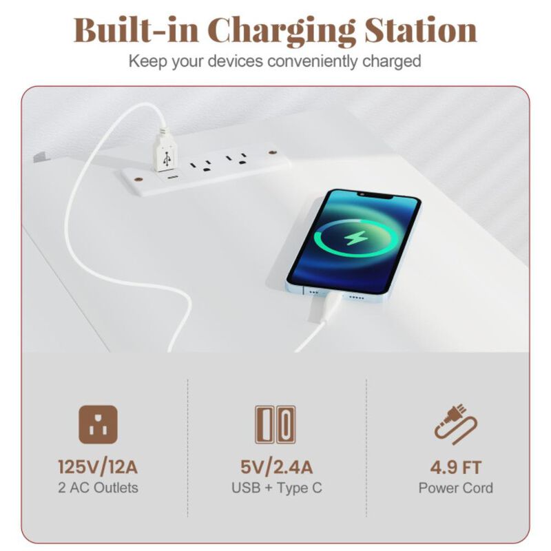 Hivvago L-shaped 47 Inch Reversible Corner Desk with Adjustable Storage Shelves