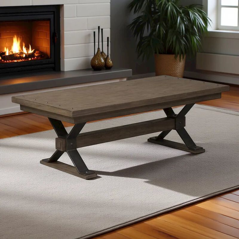 Starlight Canyon Home Brown Rectangular Coffee Table &ndash; Elegant Living Room Center Table Design