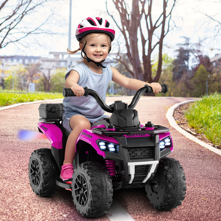 6V Electric Kids Ride-On ATV with Spray Feature, Storage Box and Music