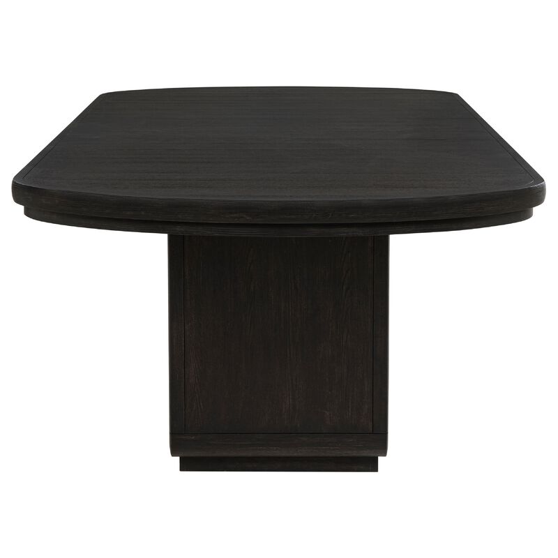 Lina Dining Table, 78-96 Inch Extendable Top, Open Base, Burnished Black image number 4