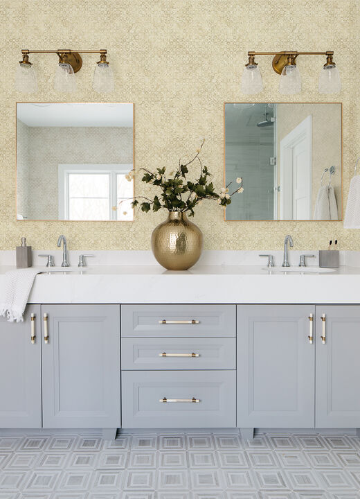 Khauta Gold Floral Geometric Wallpaper (Set of 2)