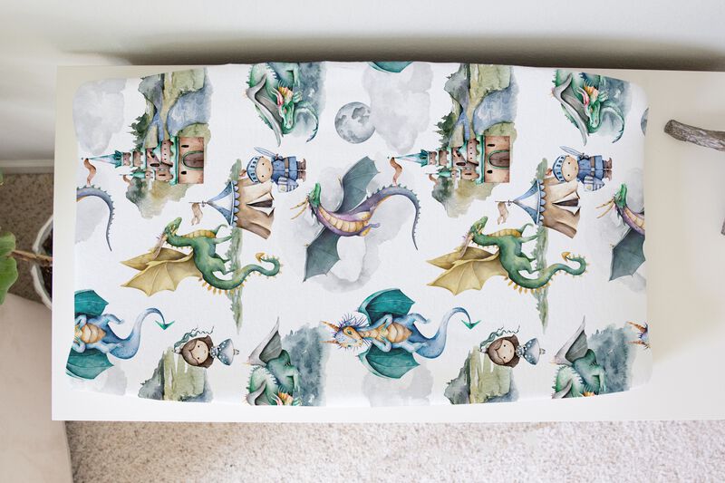 Baby Changing Pad Cover - Dragons & Knights