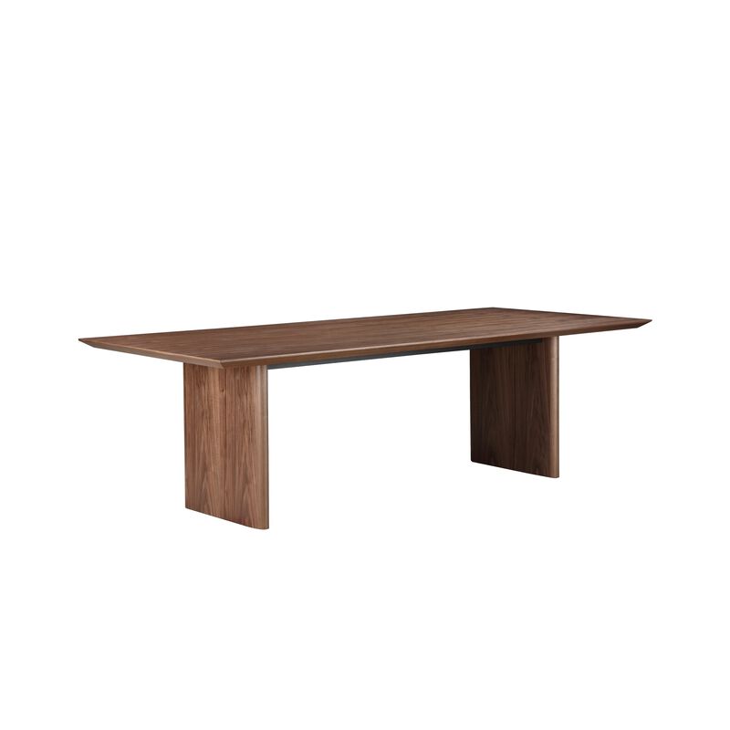 Tommy 94 Inch Dining Table, Rectangular Top, Wide Panel Legs, Walnut Brown