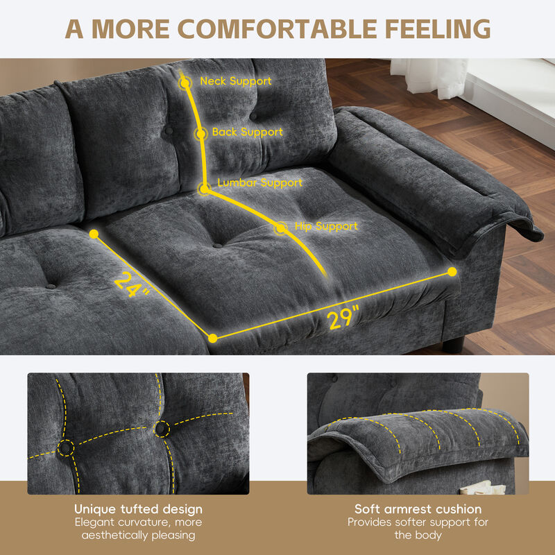 Merax Sectional Sofa, L-Shape with Multifunctional Armrest