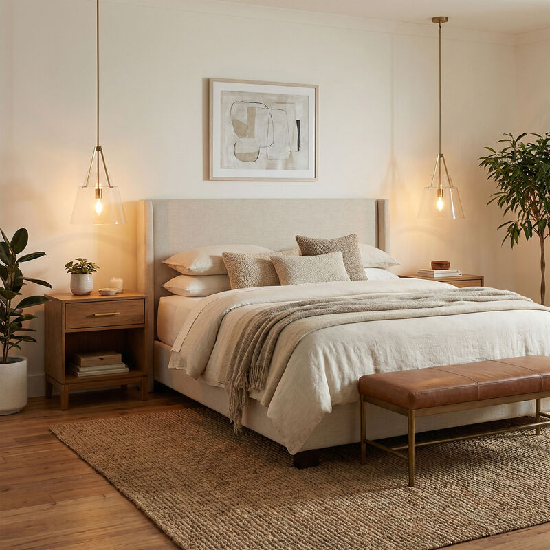 15" Modern Clear Glass Pendant Light with Brushed Brass Finish and 90&deg; Adjustable Swivel Arm for Kitchen Island, Bedroom or Living Room image number 3