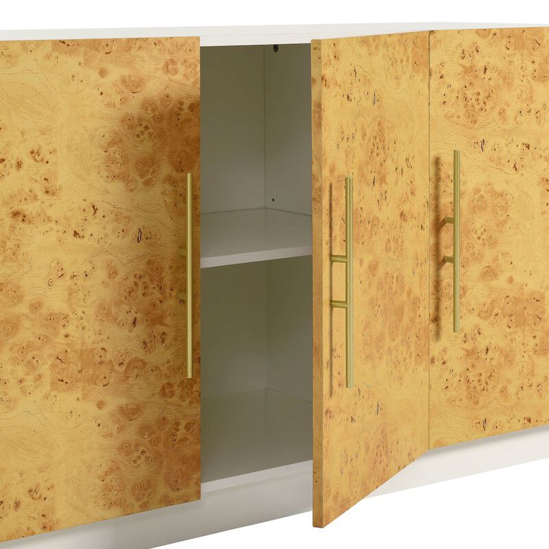 Abel 69 Inch Burl Wood Sideboard Buffet TV Stand image number 7