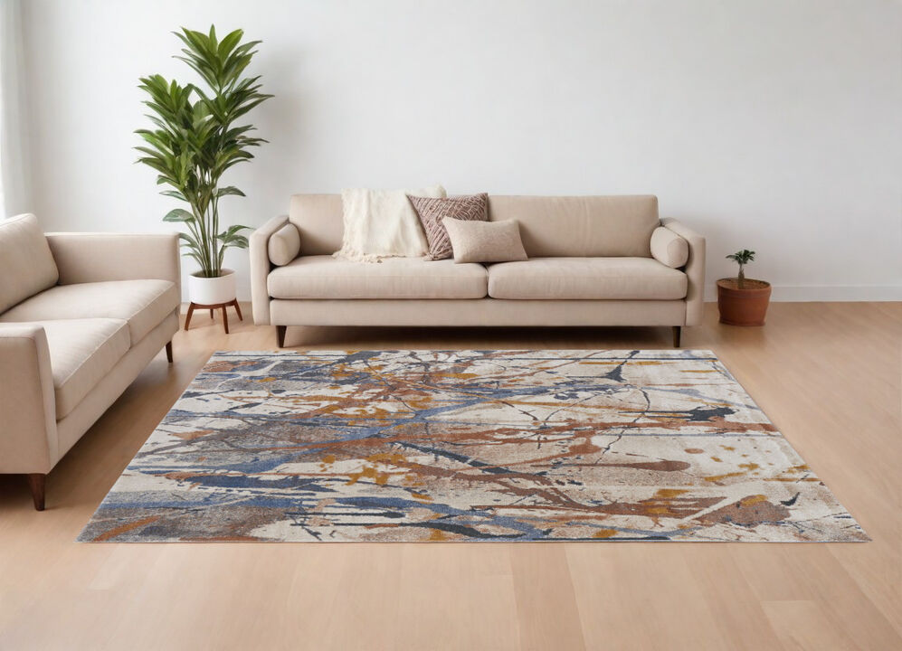 HomeRoots Abstract Power Loom Area Rug