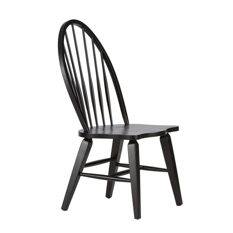 Liberty Furniture Windsor Back Side Chair - Black-Set of 2 Traditional Brown