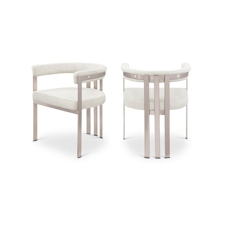 Meridian Furniture Marcello Stone Velvet Dining Chair, Set of 2