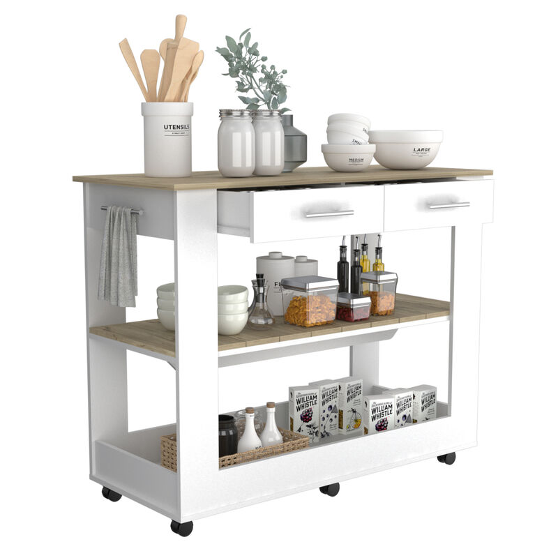Streamdale Cala Kitchen Island 46" with Casters and Drawers