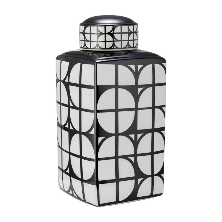 18H Square Jar W/ Lid