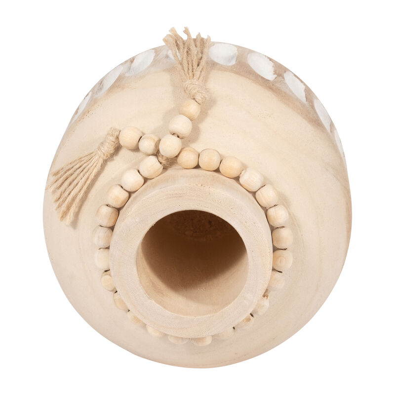 Wood, 8" Round Ridged Vase image number 5