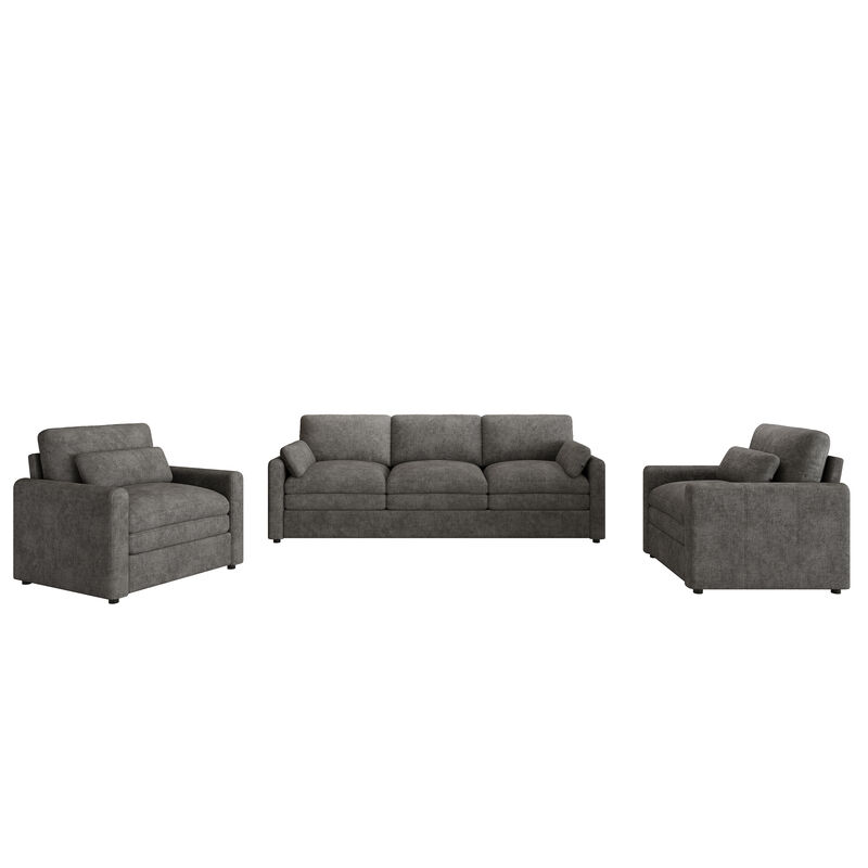 Oversized Double Cushion Sofa Couch, Cloud-Like Plush Upholstered Comfy Living Room Furniture Set