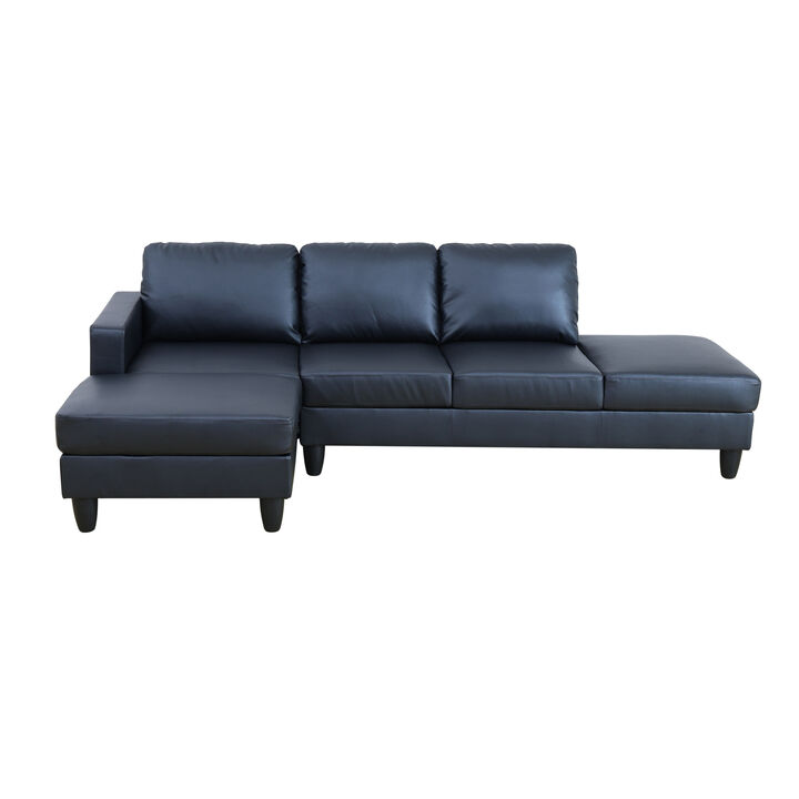 Lumzil Faux Leather Fabric L-Shaped Sectional Sofa
