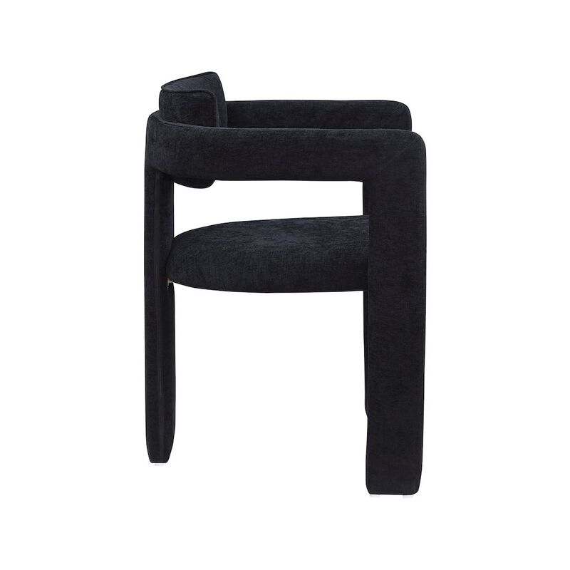 Meridian Furniture Brenda Black Chenille Fabric Dining Chair, Set of 2