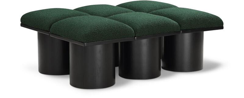 Meridian Furniture Pavilion Green Boucle Fabric Bench