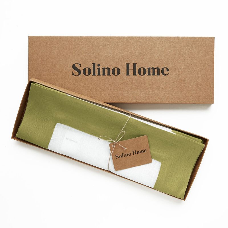 Solino Home 100% Pure Linen Placemats 14 x 19 Inch Set of 4 - Contempo