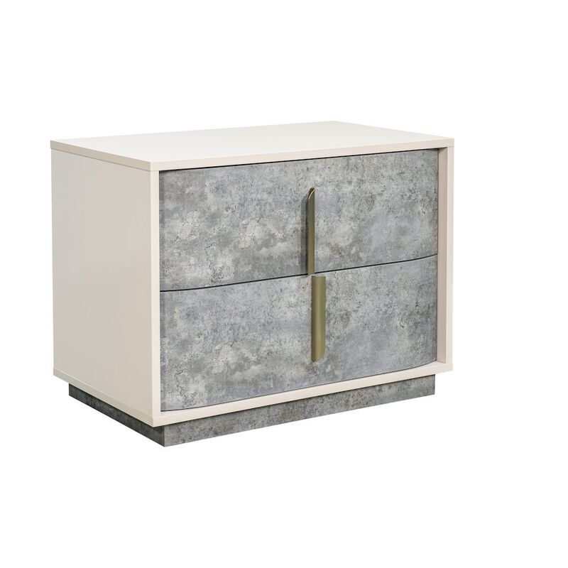 Michael Amini Pavira 2-Drawer Nightstand - Stone image number 2