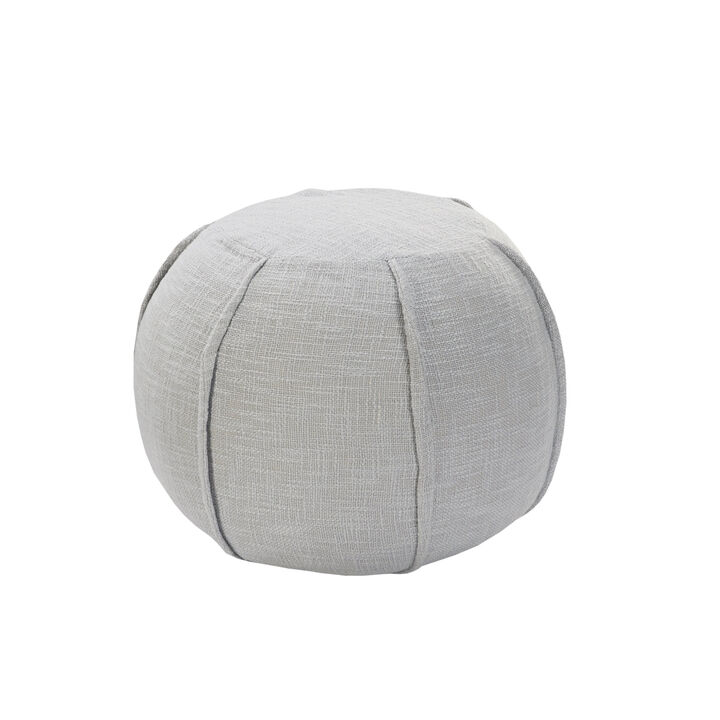 Round Cotton Ottoman for Living Room or Bedroom Seating and Footrest