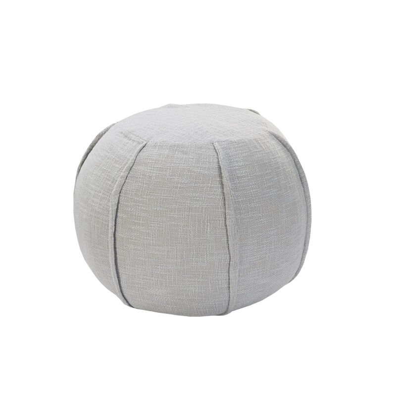 Round Cotton Ottoman for Living Room or Bedroom Seating and Footrest