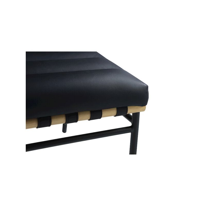 Meridian Furniture Burke Black Vegan Leather Dining Chair, Set of 2