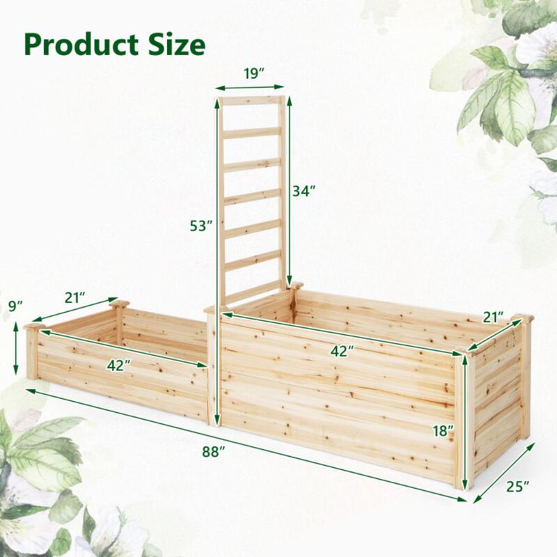 Hivvago Raised Garden Bed with Trellis